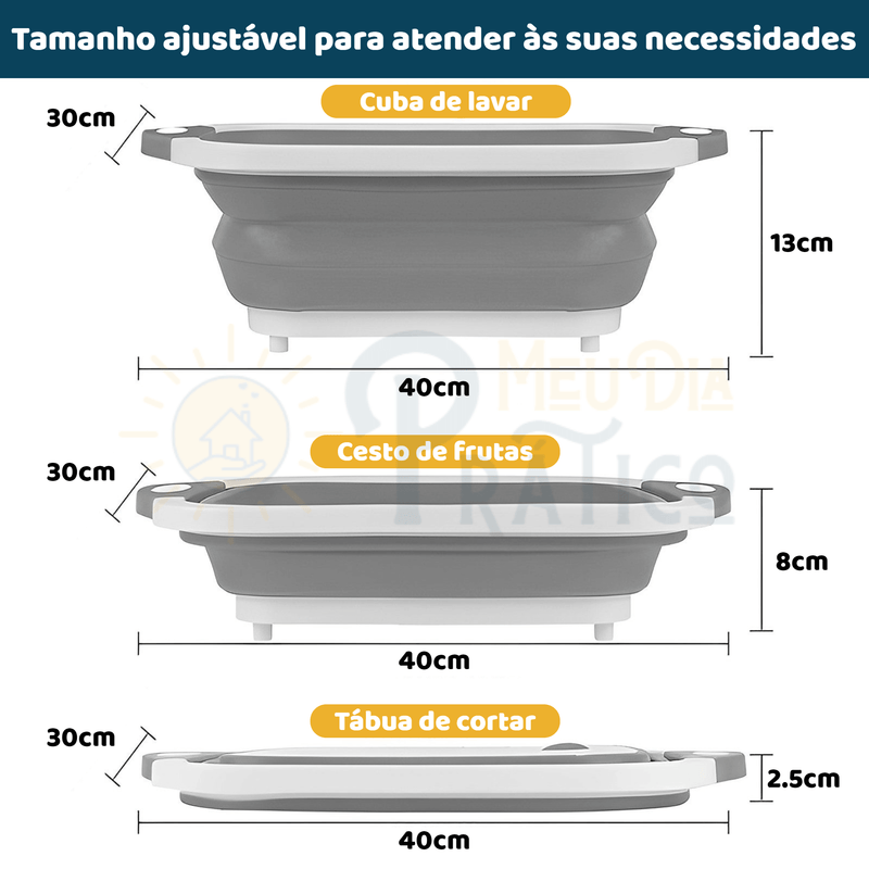 Tábua de Corte Dobrável 3 em 1