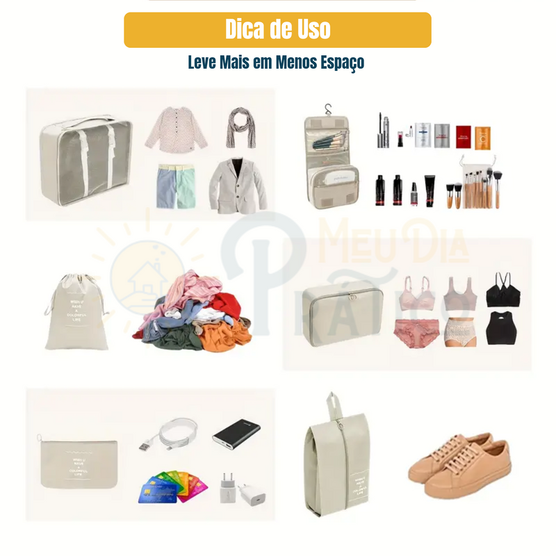 Organizador de Mala de  Viagem - Kit 8 Peças