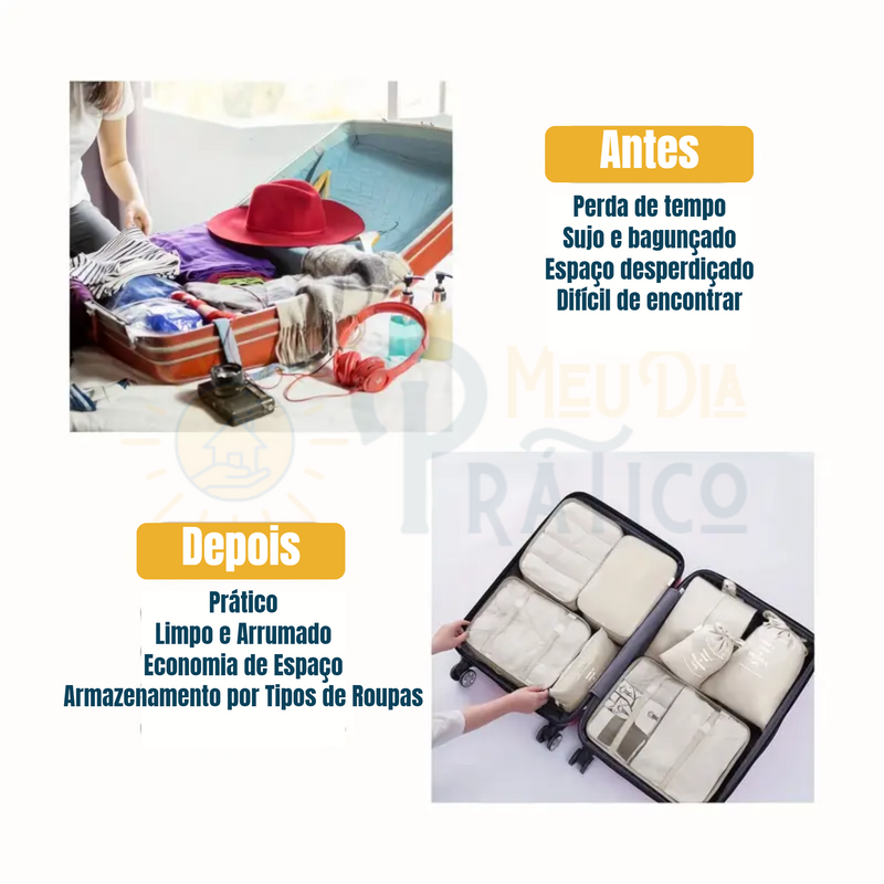 Organizador de Mala de  Viagem - Kit 8 Peças