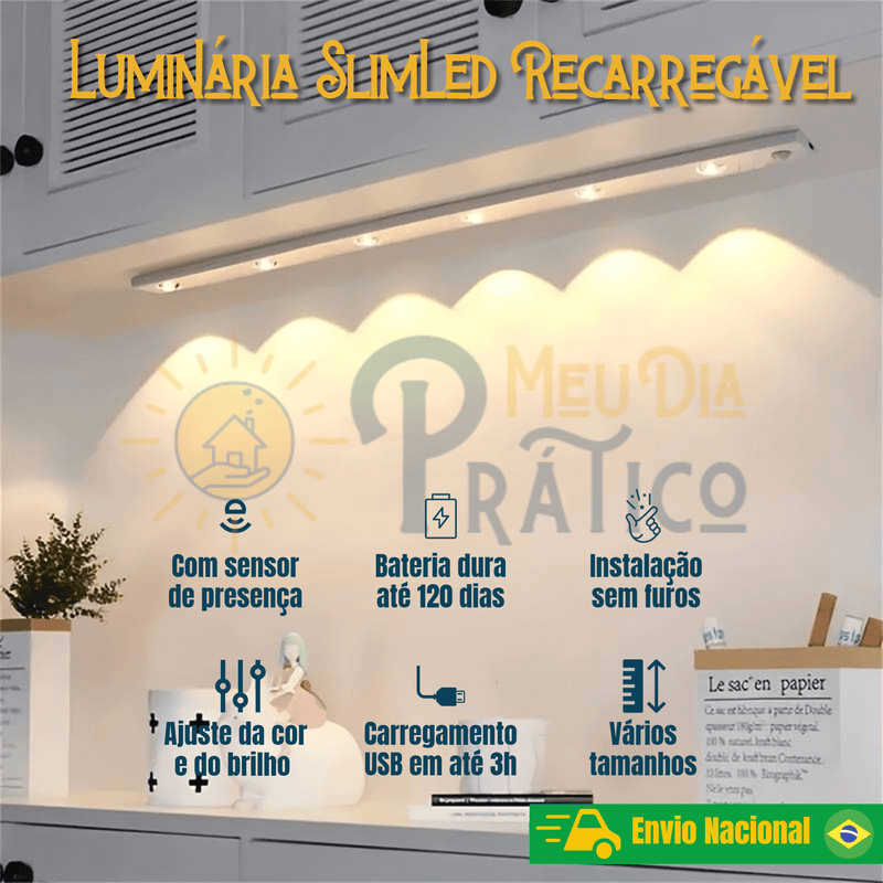 Luminária SlimLed Recarregável