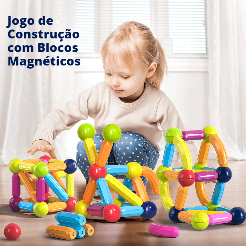 Jogo de Construção com Blocos Magnéticos