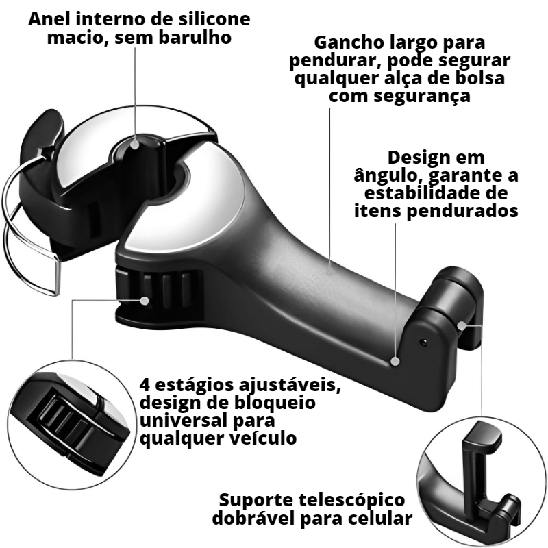 Gancho de Encosto de Cabeça 2 em 1