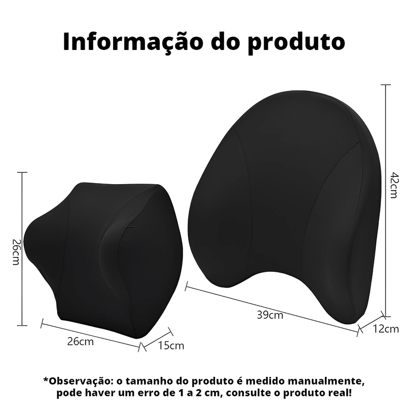 Almofada de Cabeça e Lombar para Automóvel