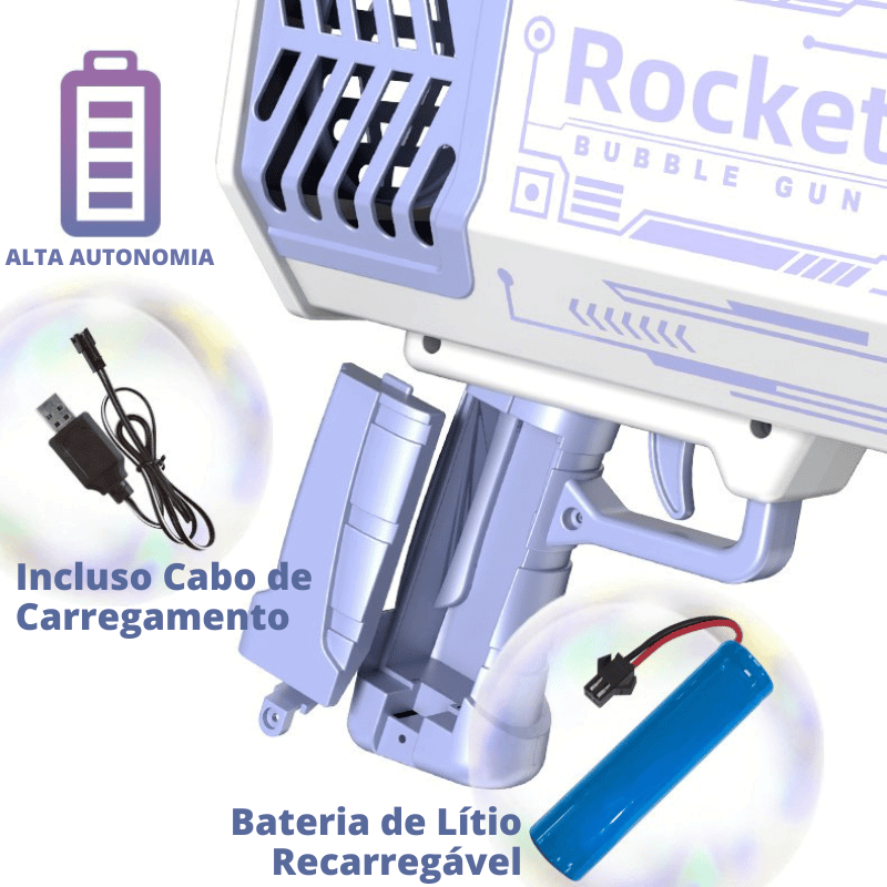 Pistola de Bolas de Sabão Rocket