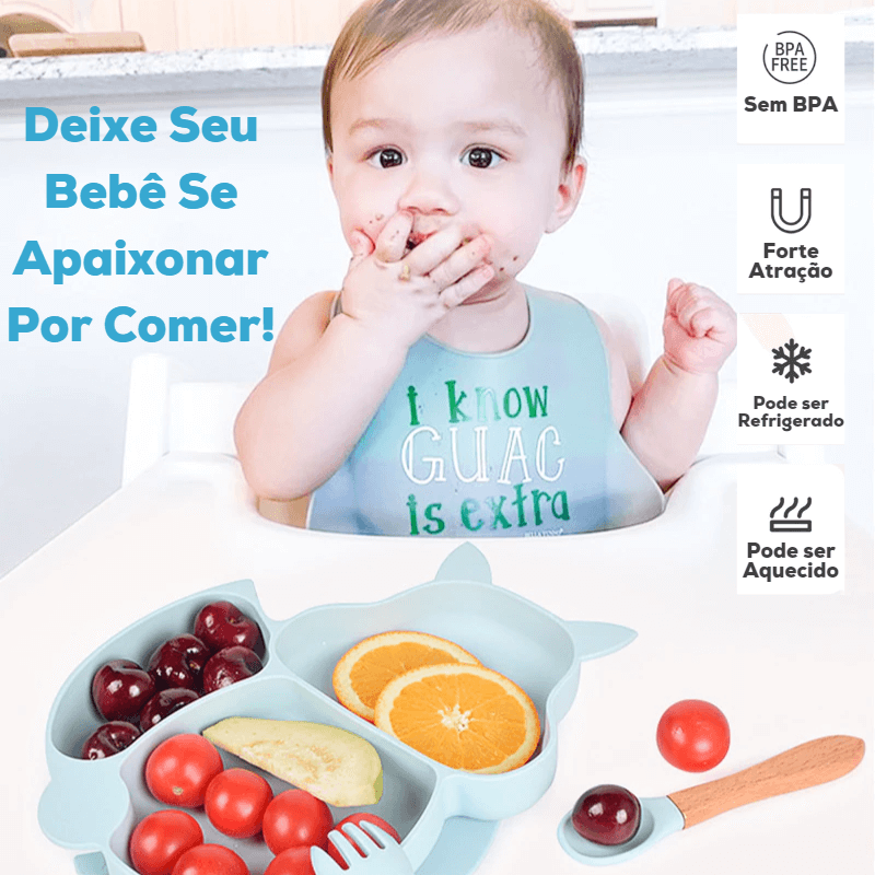 Kit Alimentação Infantil em Silicone - 8Pçs