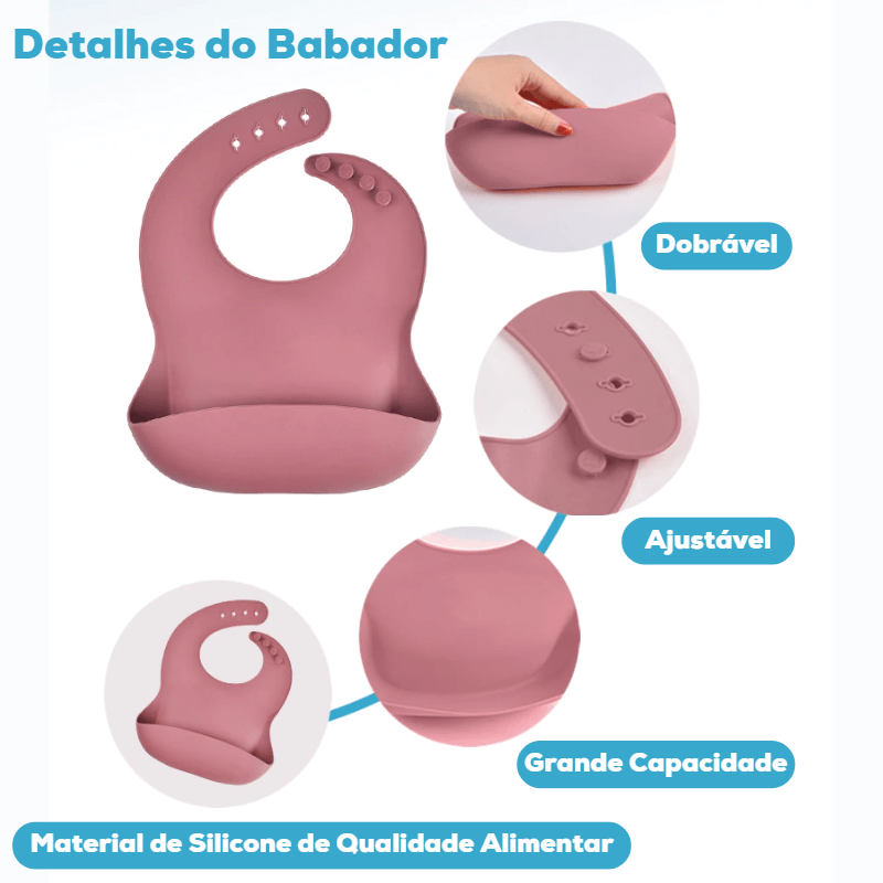 Kit Alimentação Infantil em Silicone - 8Pçs