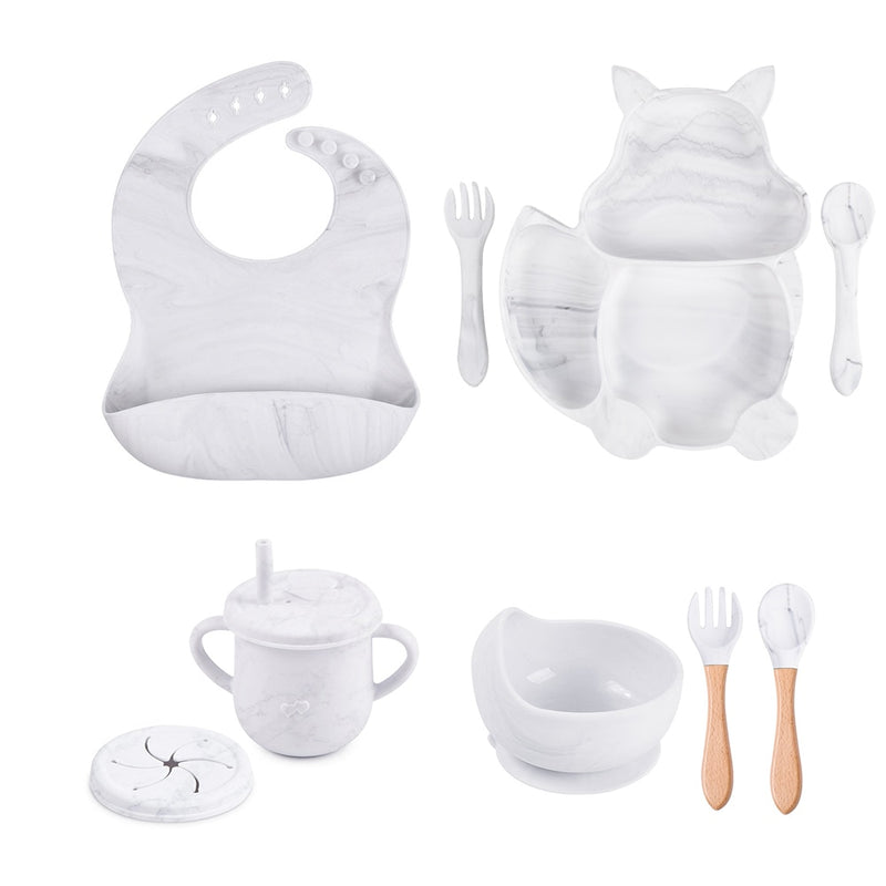 Kit Alimentação Infantil em Silicone - 8Pçs