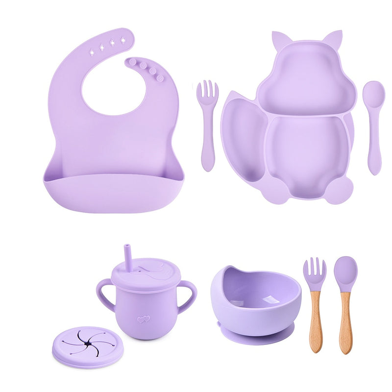 Kit Alimentação Infantil em Silicone - 8Pçs