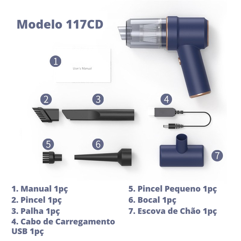 Aspirador Portátil 2 em 1 CleanPro