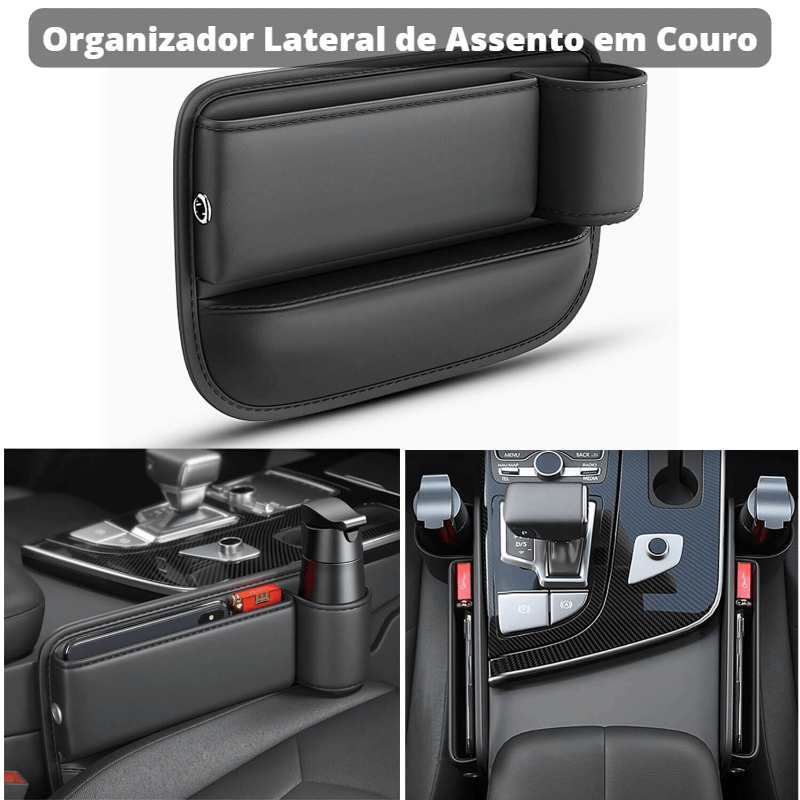 Organizador Lateral de Assento em Couro