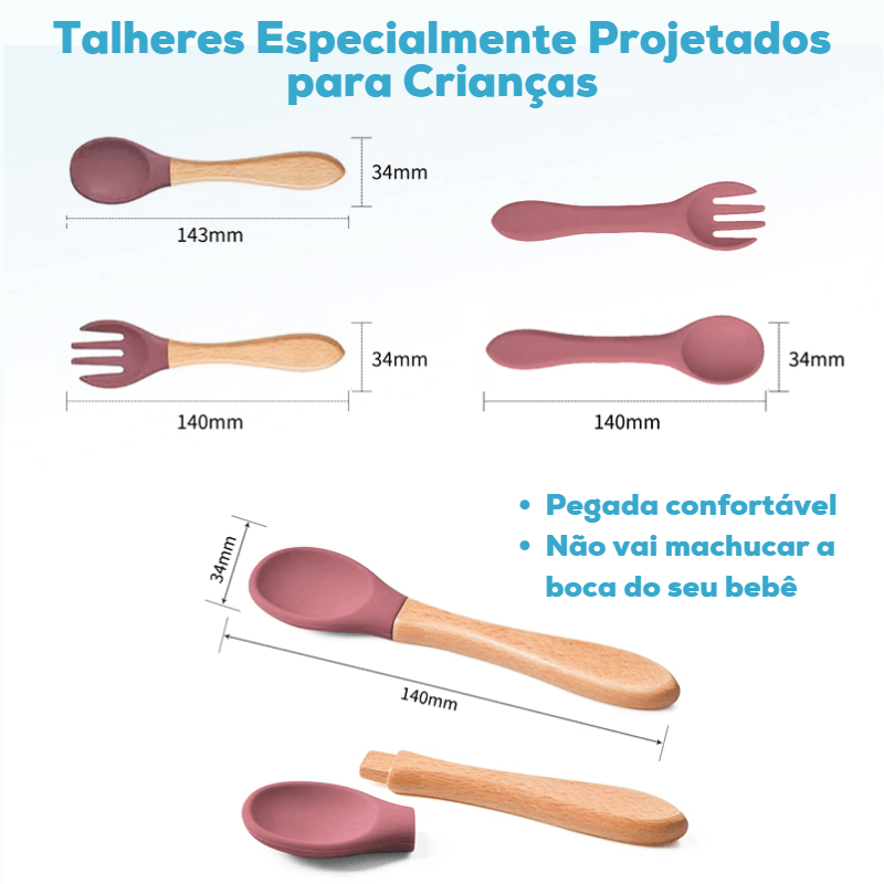 Kit Alimentação Infantil em Silicone - 8Pçs