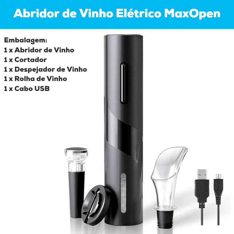 Abridor de Vinho Elétrico MaxOpen