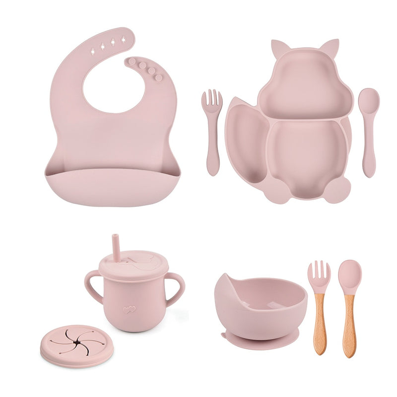 Kit Alimentação Infantil em Silicone - 8Pçs